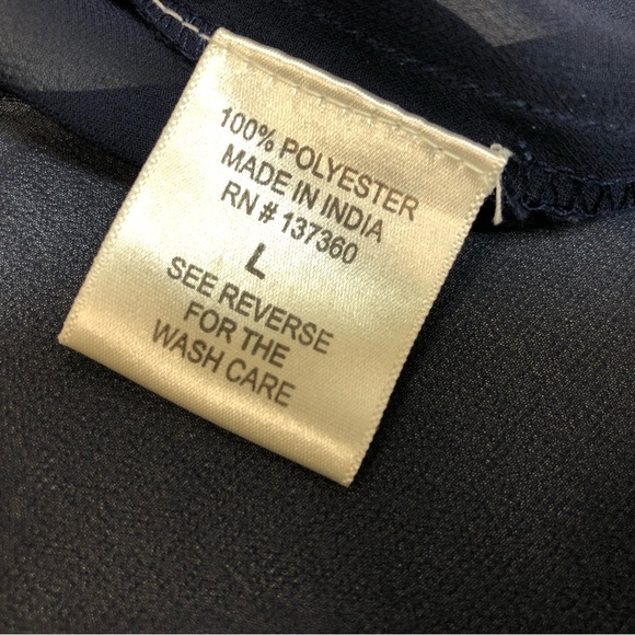 Live 4 Truth Sheer Navy Blouse/Top, Sz L - Picture 9 of 11